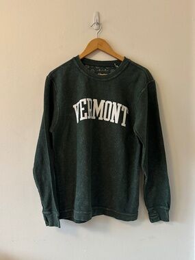 Pressbox Vermont Catamounts Green Corded Cotton Crewneck Sweatshirt | Size Small